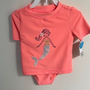 Girls 2T swimsuit, mermaid 50 UPF